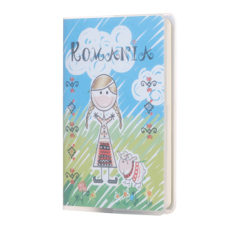 Agenda nedatata de buzunar, Costum popular, foi albe, 7 x 10,3 cm, 120 pg, coperta transparenta, MB266 B3