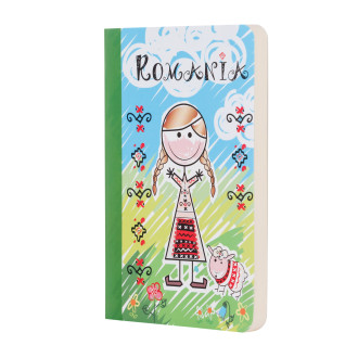 Agenda nedatata, Costum popular, cotor verde, foi albe, 10 x 14,5 cm, 144 pg, MB266 G2