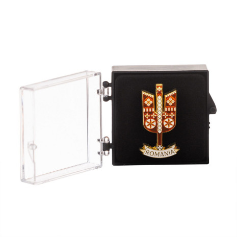 Insigna furca de tors, placare aurie, MB129 Insigna furca de tors, placare aurie, MB129