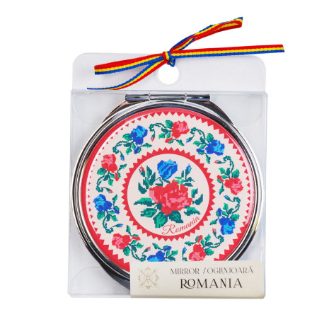 Oglinda cosmetica, motive florale traditionale, MB144 Oglinda cosmetica, motive florale traditionale, MB144