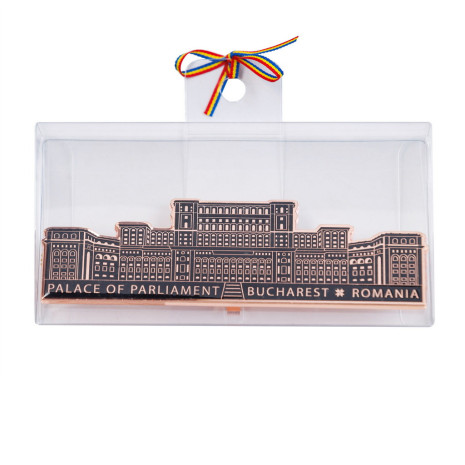 Placheta metalica, Palatul Parlamentului, placare cupru, MB451 Placheta metalica, Palatul Parlamentului, placare cupru, MB451