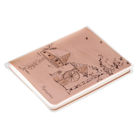 Agenda nedatata de buzunar, Satul romanesc, foi albe, 7 x 10,3 cm, 120 pg, coperta transparenta, MB257 B3
